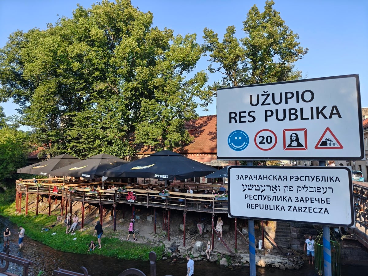 Vista general del barrio de Užupis, en Vilna