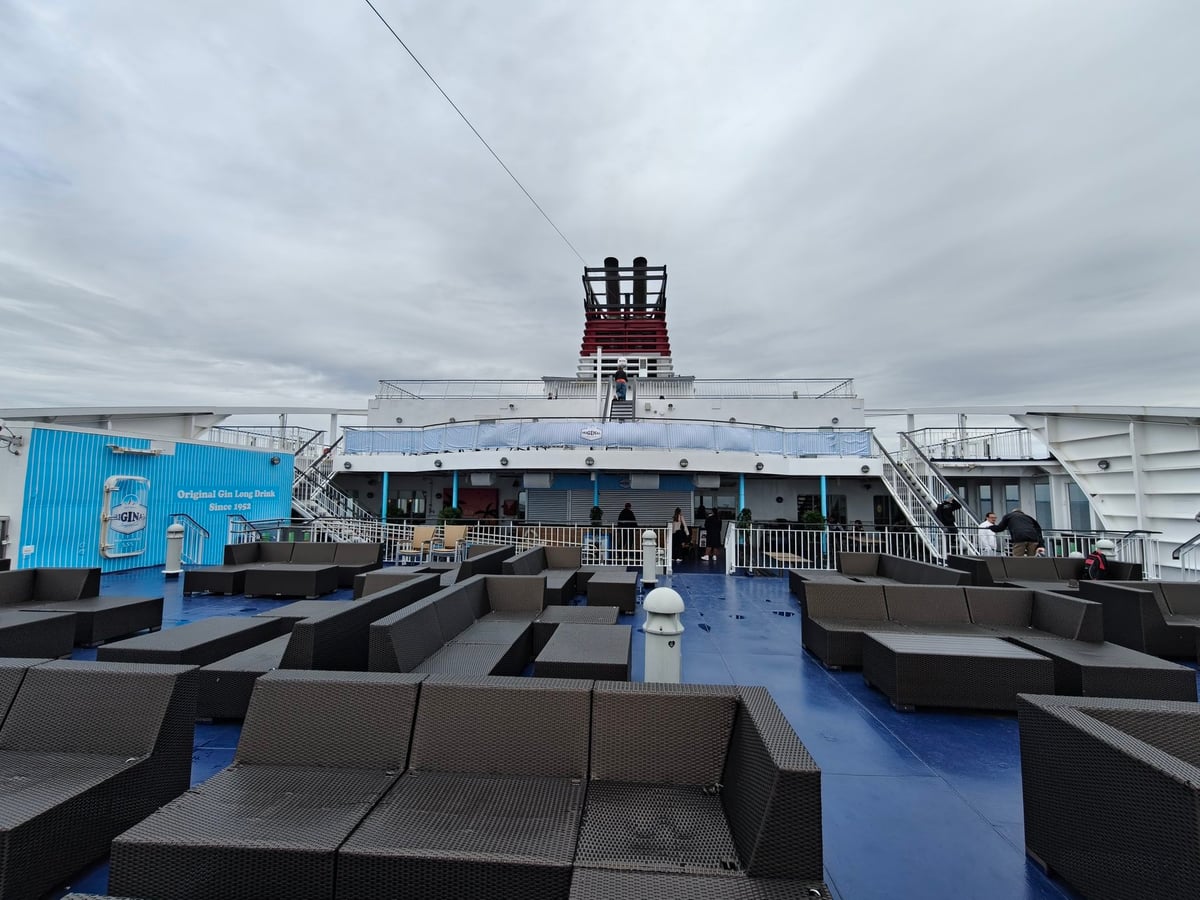 Cubierta del ferry camino de Helsinki