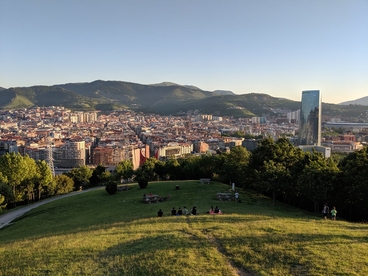 Fotografía panorámica de Pikotamendi, muy cerca de Bilbao.
