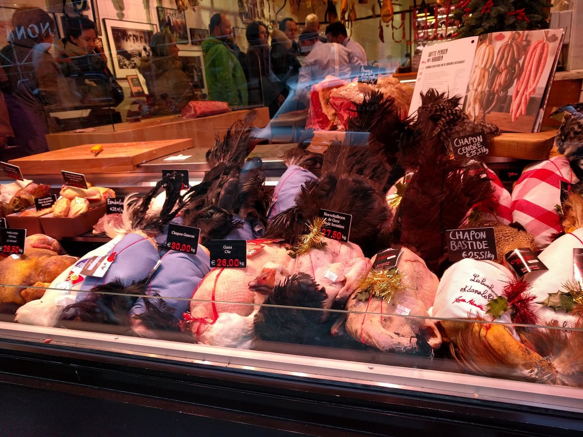 El escaparate de una carnicería en Bruselas