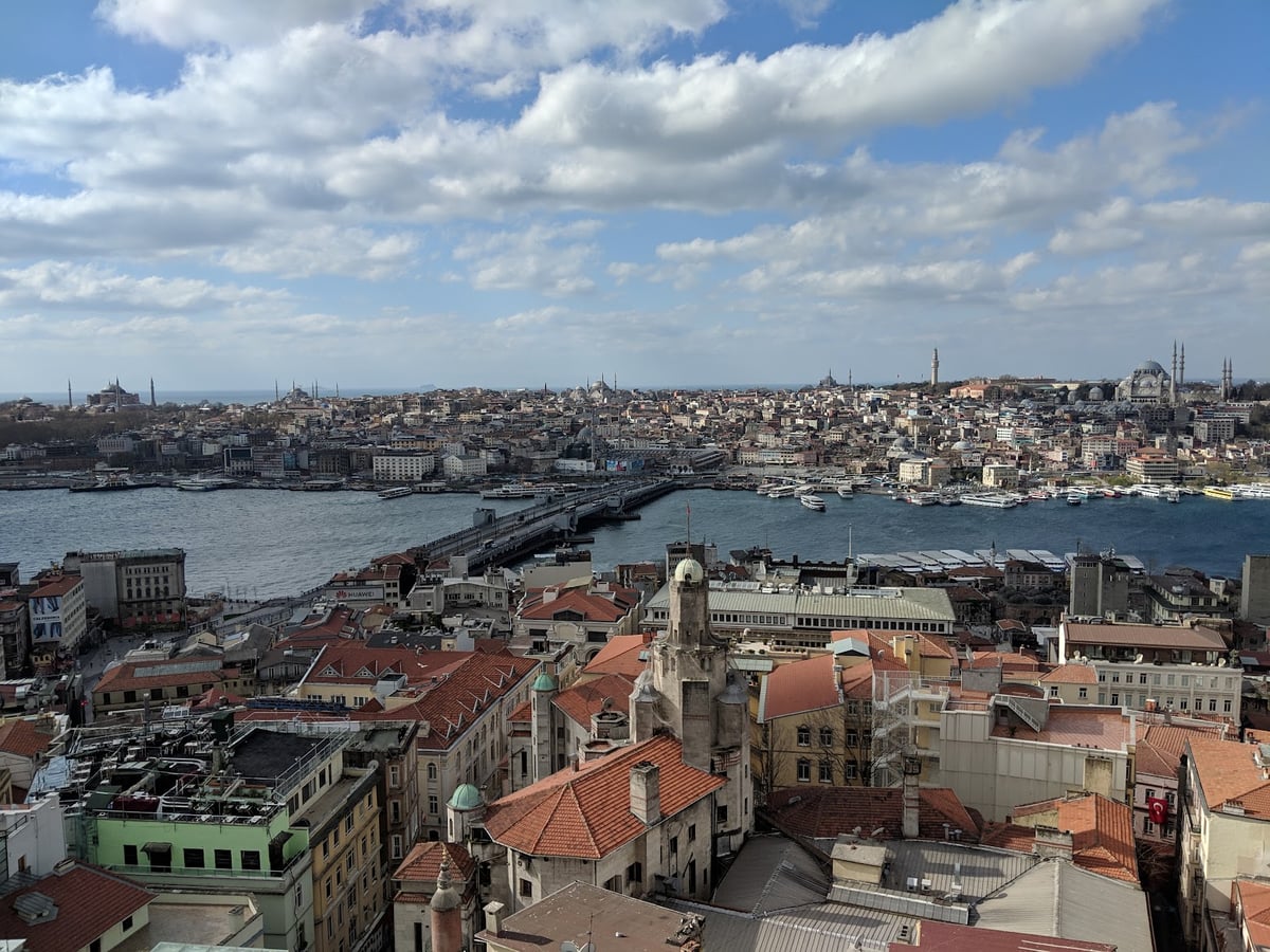 Vista del puente de Gálata desde la torre de Gálata