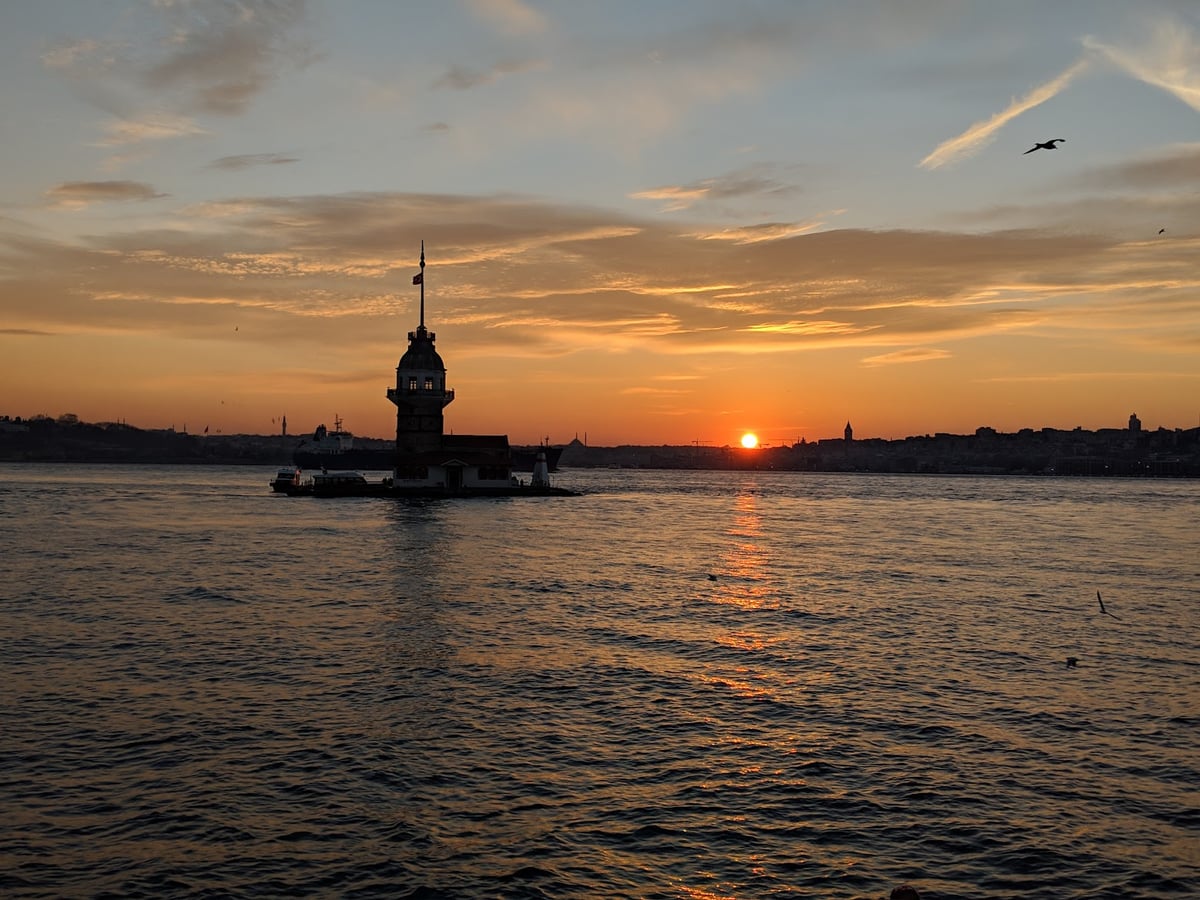 Atardecer desde al lado asiático de Estambul