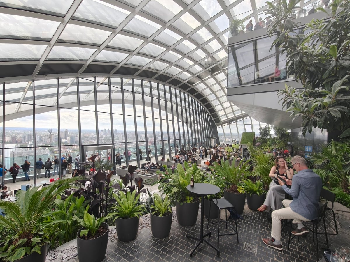 Vistas de Londres desde el Sky Garden, con el Támesis y la City al fondo