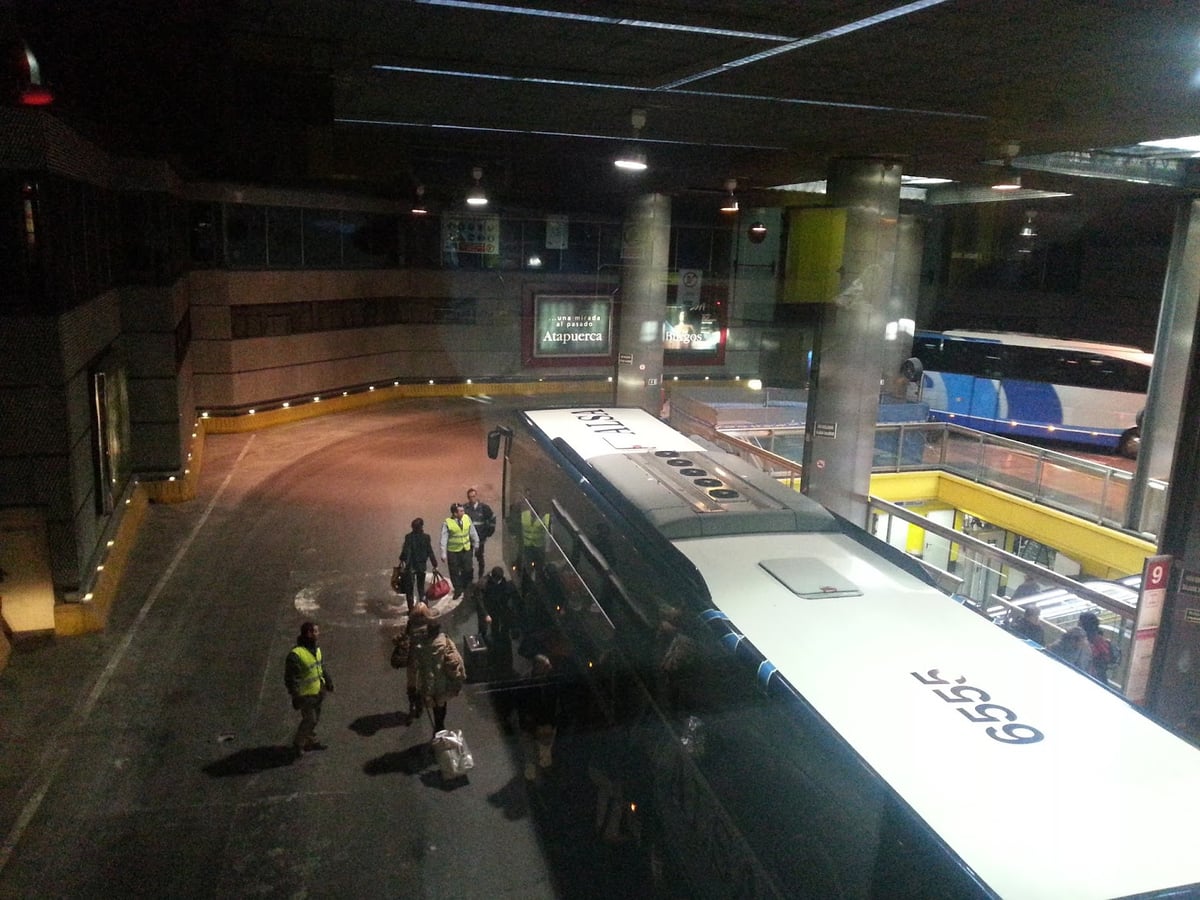 Vista de los andenes de la estación de autobuses de Madrid.