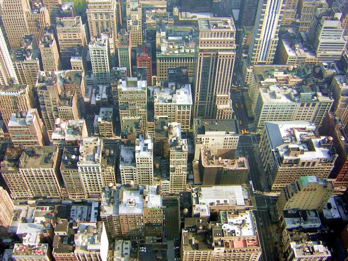 El río Hudson visto desde el mirador del Empire State, con el oeste de Manhattan y Nueva Jersey al fondo.
