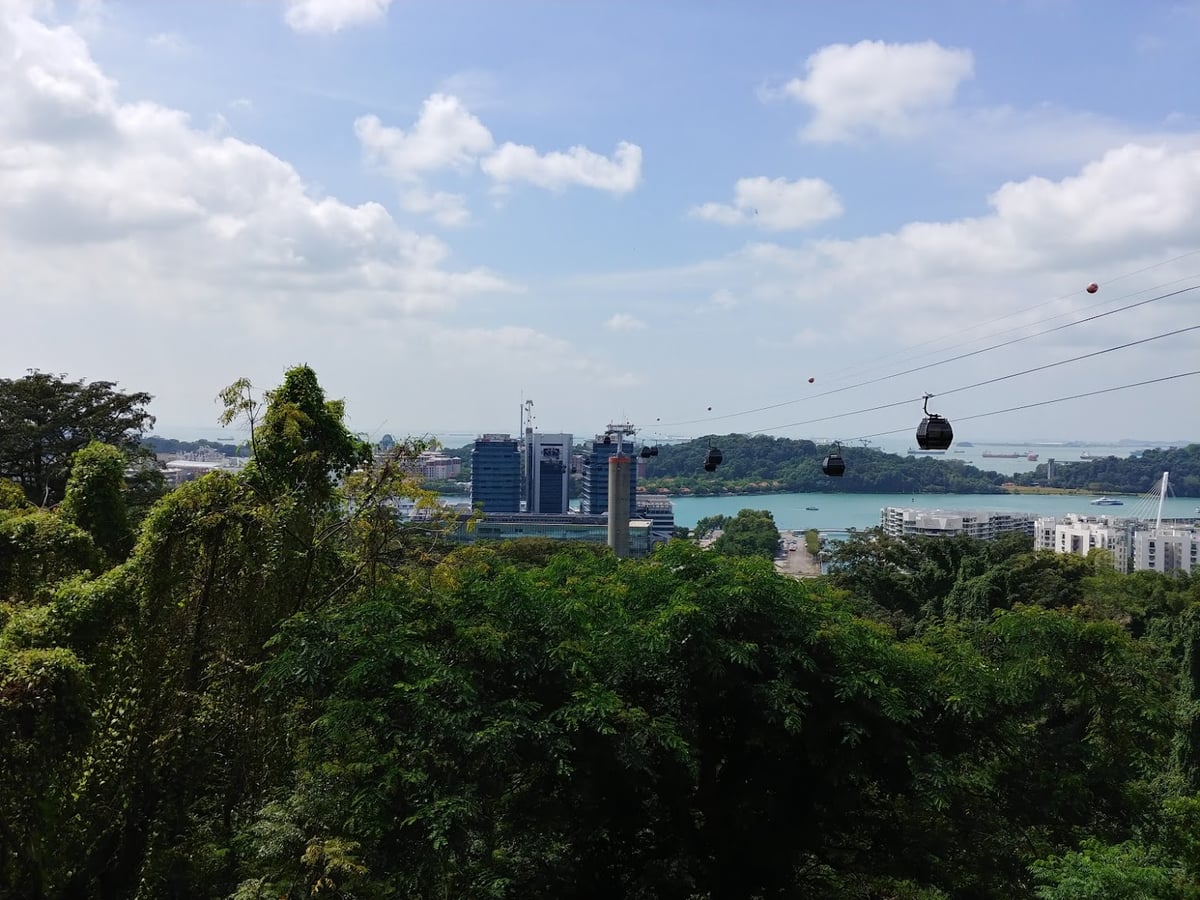 Paisaje de Singapur con zonas verdes y vistas del centro urbano