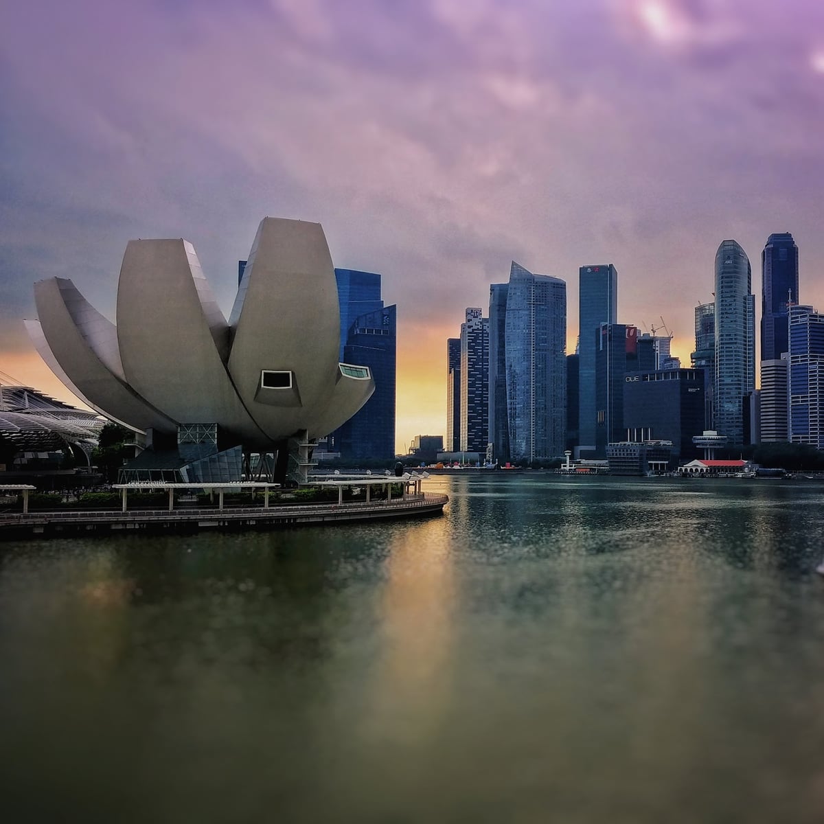 Paisaje urbano y lugares de interés del centro de Singapur