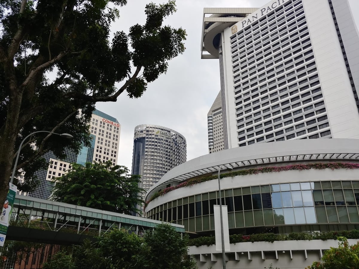 Paisaje urbano y lugares de interés del centro de Singapur