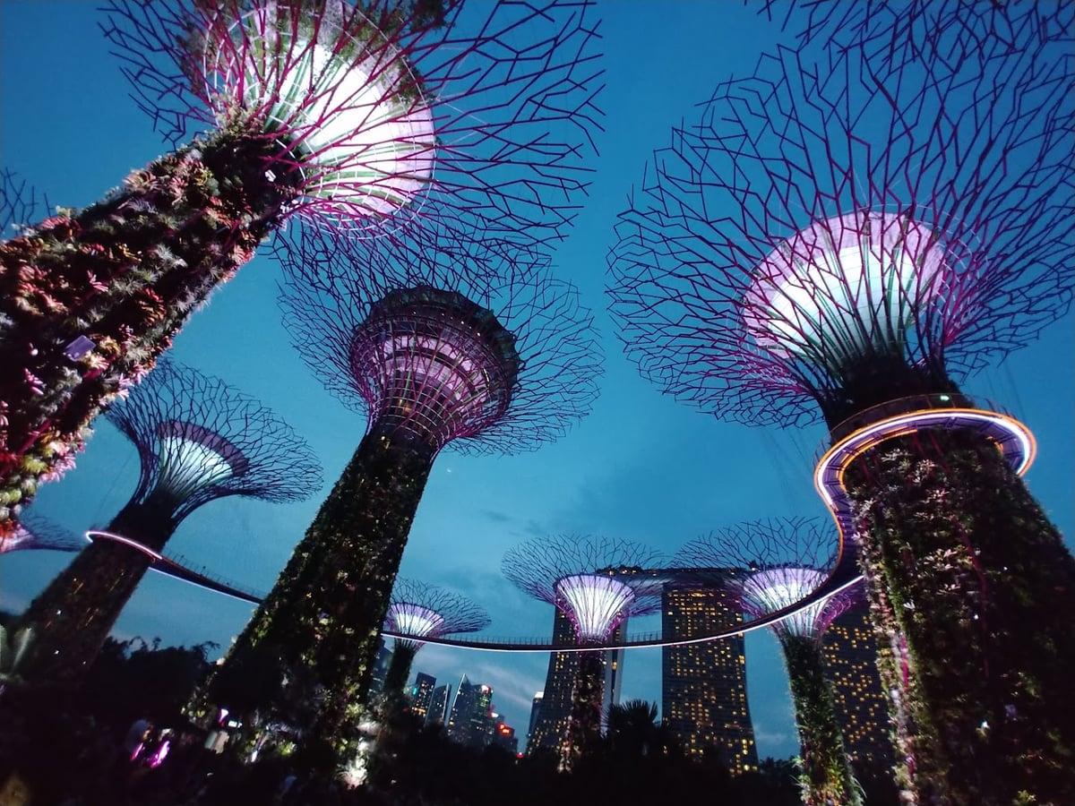 Paisaje urbano y lugares de interés del centro de Singapur