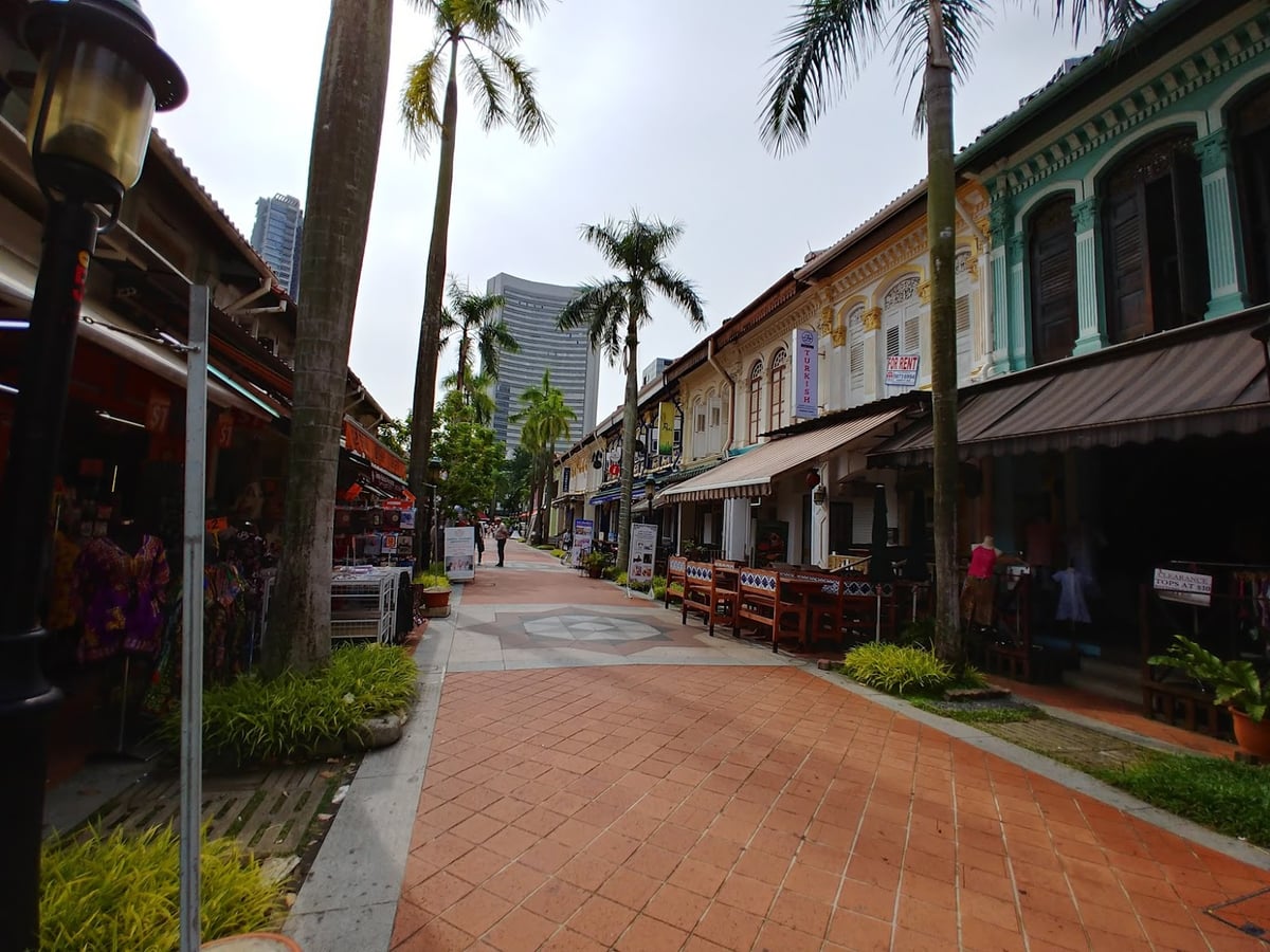 Edificios históricos y calles del centro de Singapur