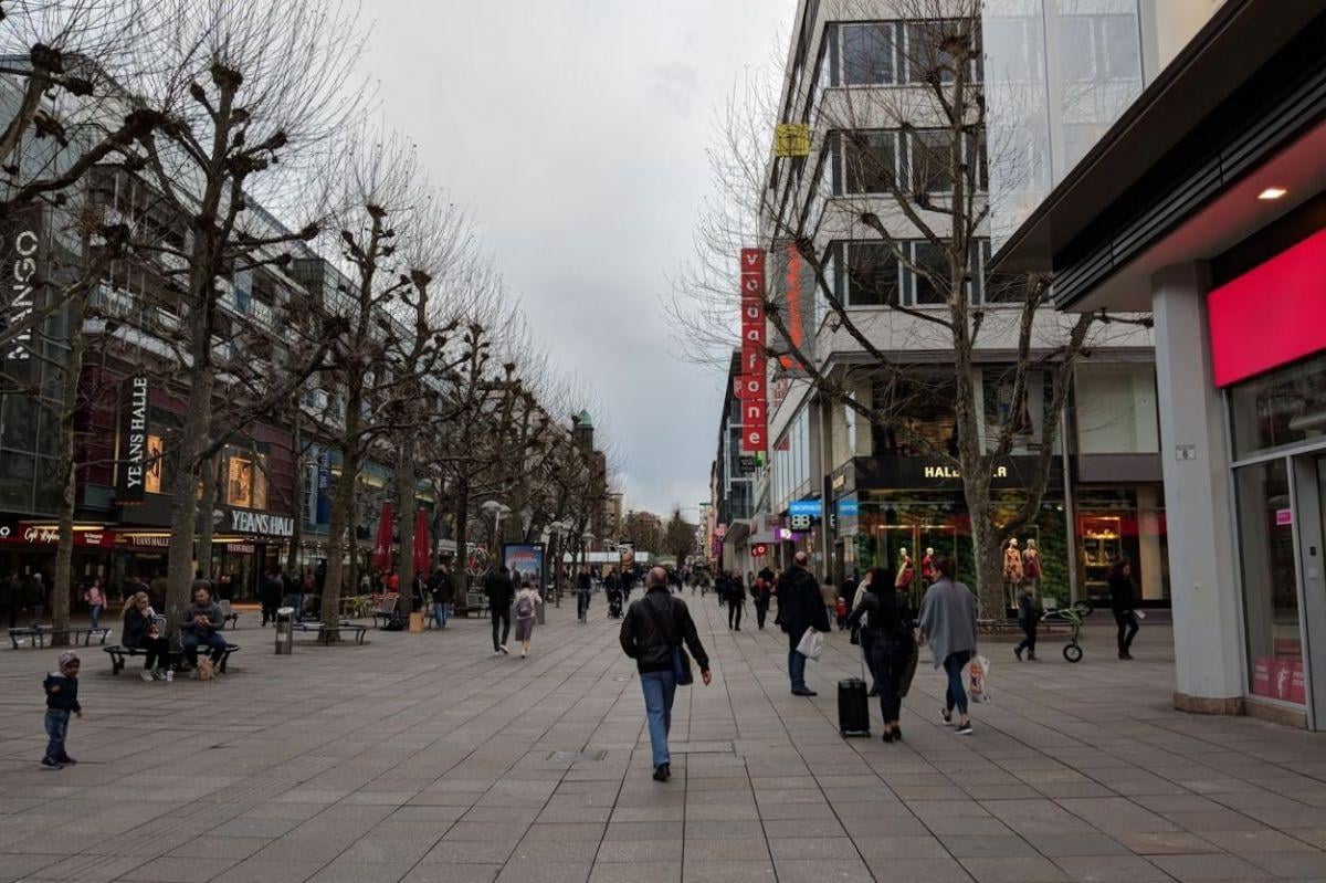 Calle comercial del centro de Stuttgart