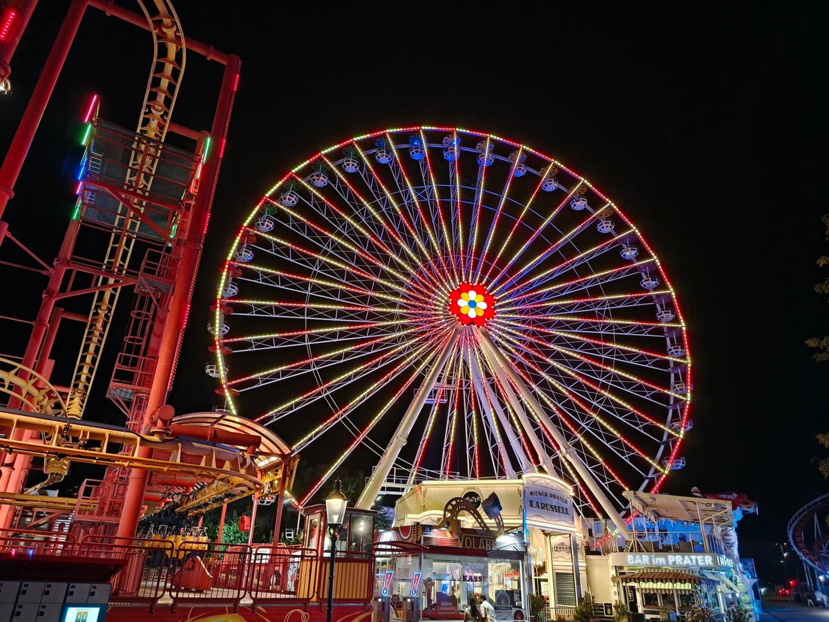 Parque de atracciones Prater de Viena con su gran noria
