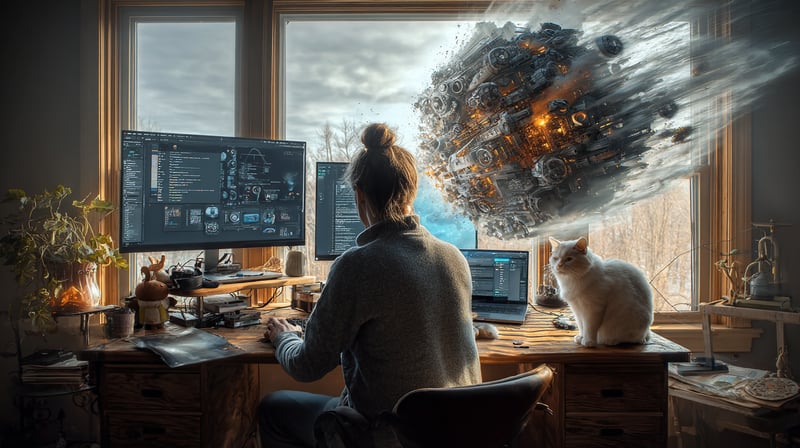 Desarrollador web trabajando desde su casa