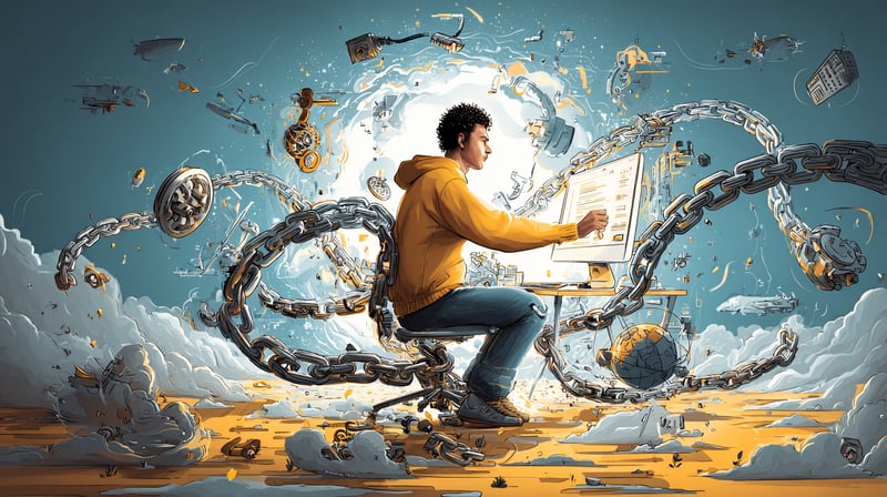 Desarrollador web trabajando en su ordenador